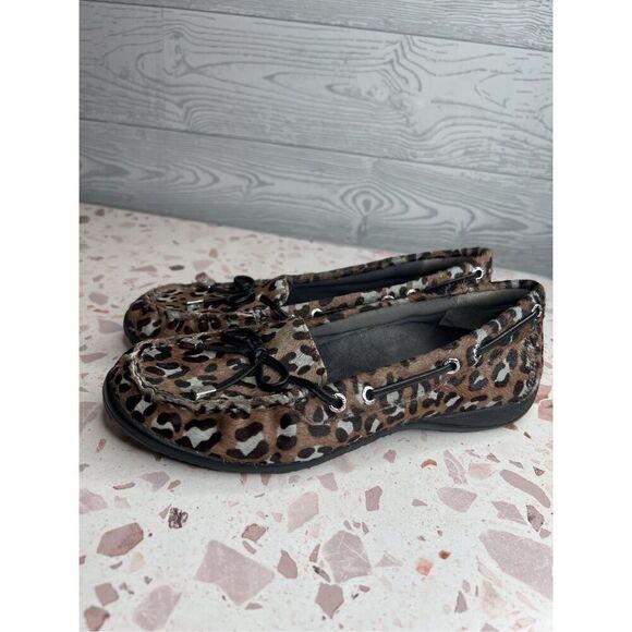 Vionic Brown/Gray/Black  Leopard Loafers - Picture 1 of 5